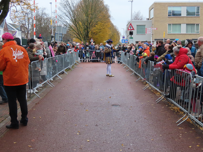912278 Afbeelding van het talrijke publiek in afwachting van de intocht van Sinterklaas op de Zandweg ter hoogte van de ...